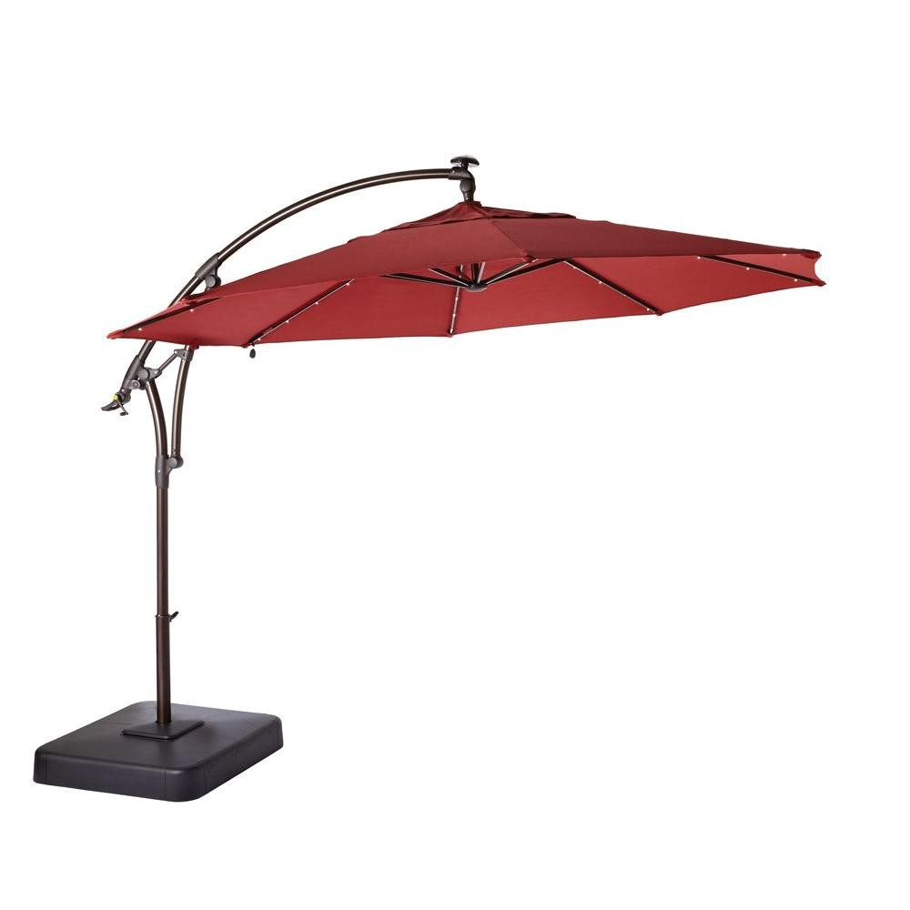 Best ideas about Patio Umbrellas Home Depot
. Save or Pin Hampton Bay 11 ft LED Round fset Patio Umbrella in Red Now.