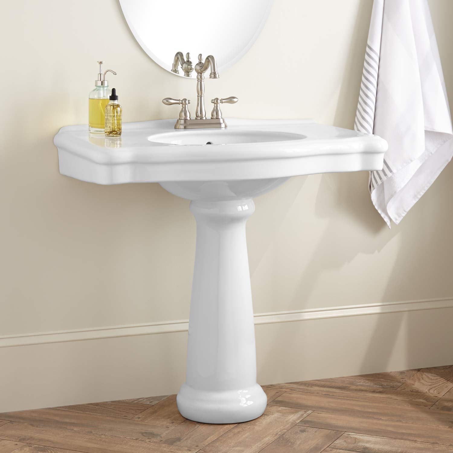 Best ideas about Pedestal Bathroom Sinks
. Save or Pin Carden Porcelain Pedestal Sink Bathroom Now.