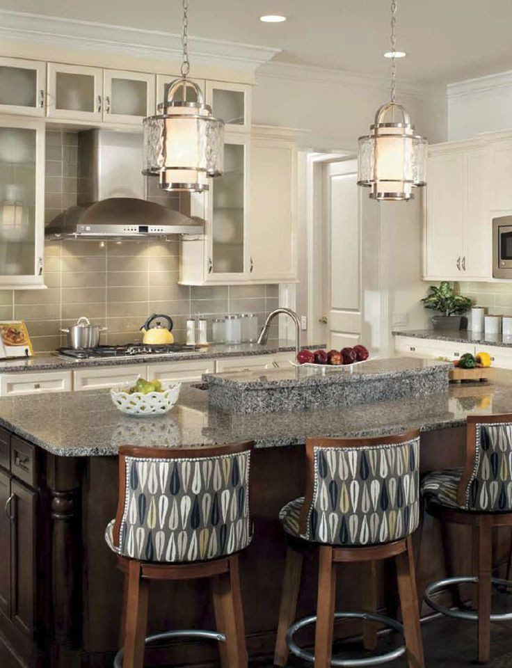 Best ideas about Pendant Lighting For Kitchen Island
. Save or Pin Cuisine de style transitionnel avec suspendus Now.