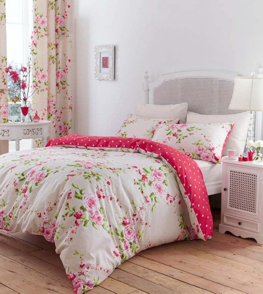 Best ideas about Pink Shabby Chic Bedding
. Save or Pin COTTON DOUBLE PINK RED ROSE FLORAL REVERSIBLE SHABBY DUVET Now.