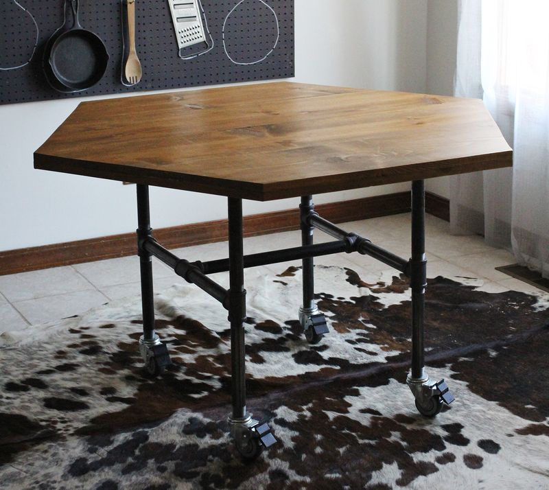 Best ideas about Pipe Table DIY
. Save or Pin DIY Honey b Table with Industrial Pipe Legs – A Now.