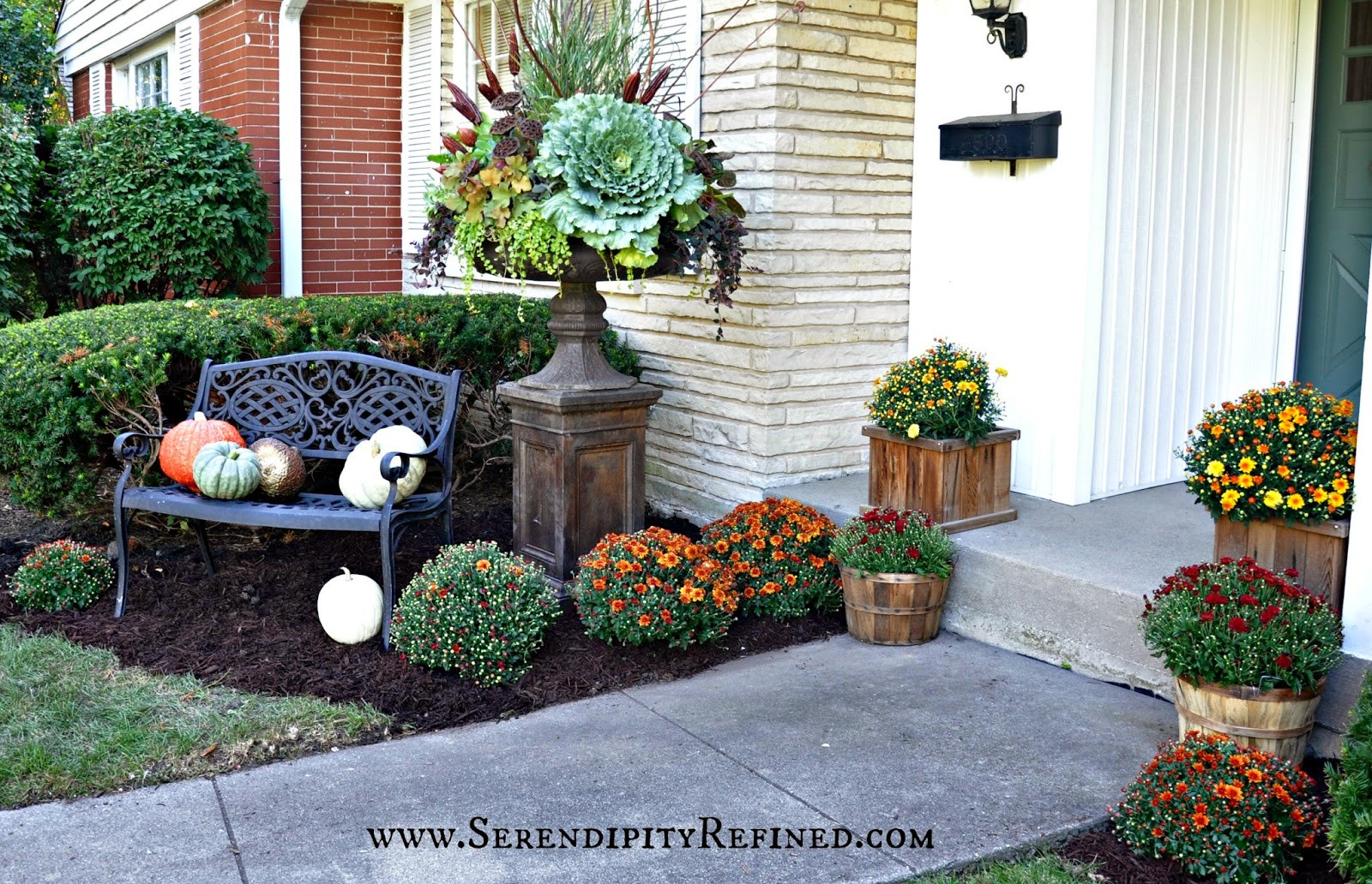 Best ideas about Porch Planter Ideas
. Save or Pin Fall Front Porch and Fabulous Urn Planter Fox Hollow Cottage Now.