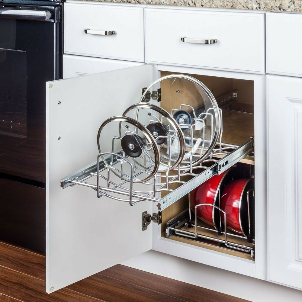 Best ideas about Pots And Pan Cabinet Organizer
. Save or Pin Pots and Pan Lid Organizer Pull Out for 15" Base Kitchen Now.