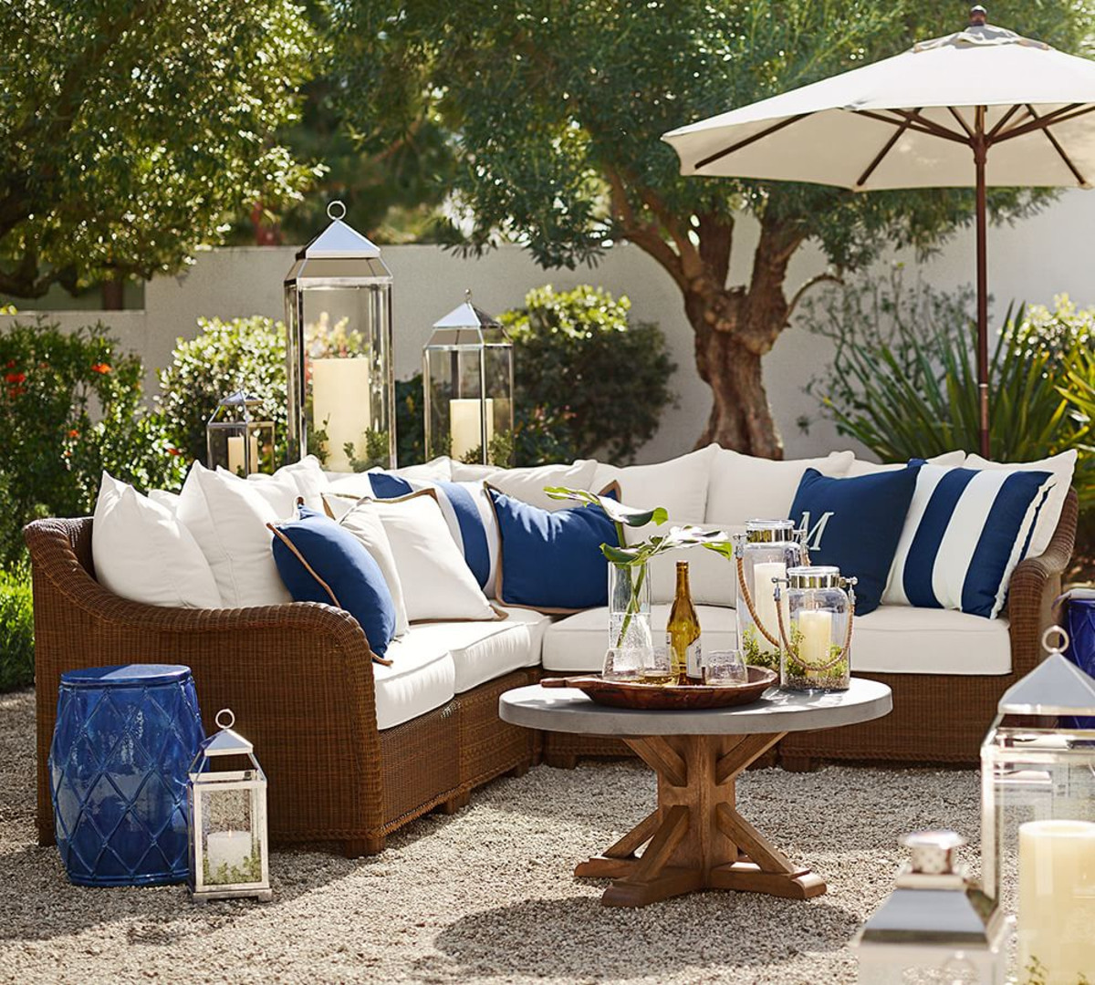 Best ideas about Pottery Barn Patio Furniture
. Save or Pin Build Your Own Palmetto All Weather Wicker Sectional Now.