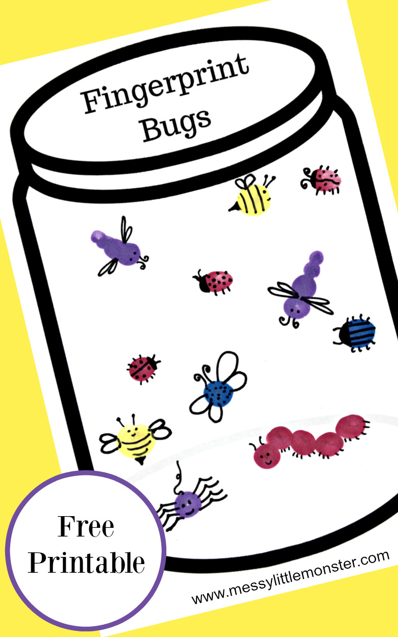 Best ideas about Printables Crafts For Kids
. Save or Pin Fingerprint Bug Jar Craft Messy Little Monster Now.