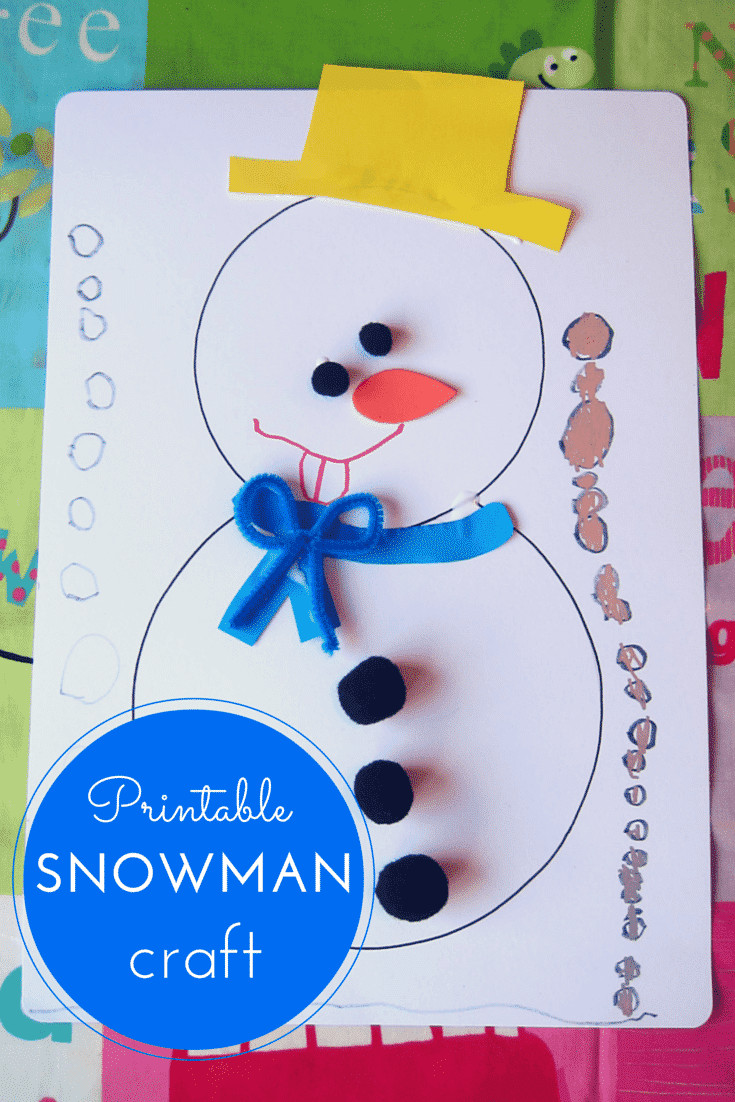 Best ideas about Printables Crafts For Kids
. Save or Pin Printable snowman craft for kids Now.