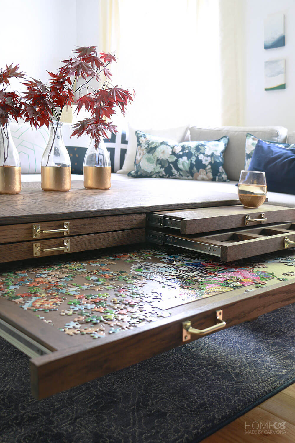 Best ideas about Puzzle Table DIY
. Save or Pin Living Room Makeover Reveal Home Made By Carmona Now.