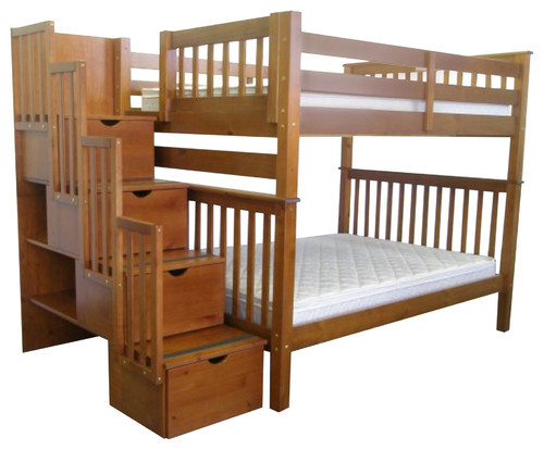 Best ideas about Queen Loft Bed With Stairs
. Save or Pin Queen over Queen Bunk Bed with Trundle and Stairs Now.