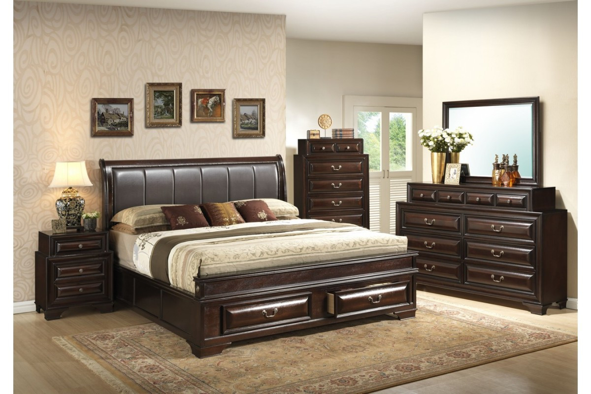 Best ideas about Queen Size Bedroom Sets
. Save or Pin Bedroom Sets North Coast Cappuccino Queen Size Storage Now.