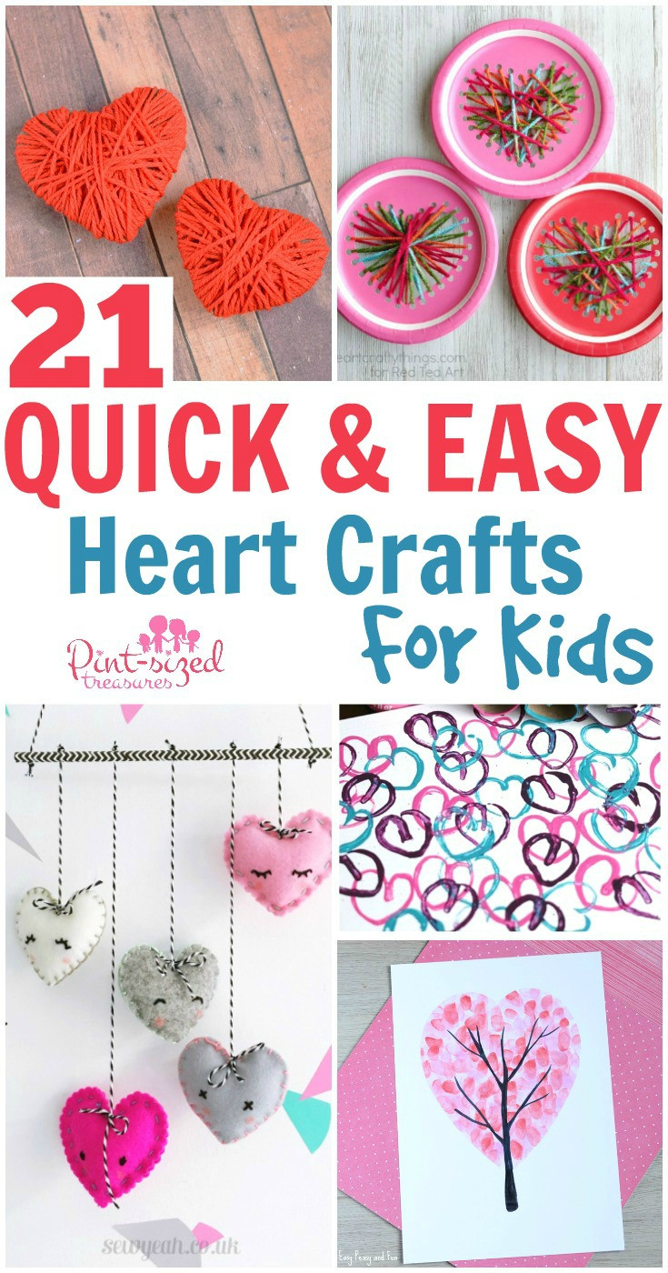 Best ideas about Quick Easy Crafts For Kids
. Save or Pin 21 Quick and Easy Heart Crafts for Kids · Pint sized Treasures Now.