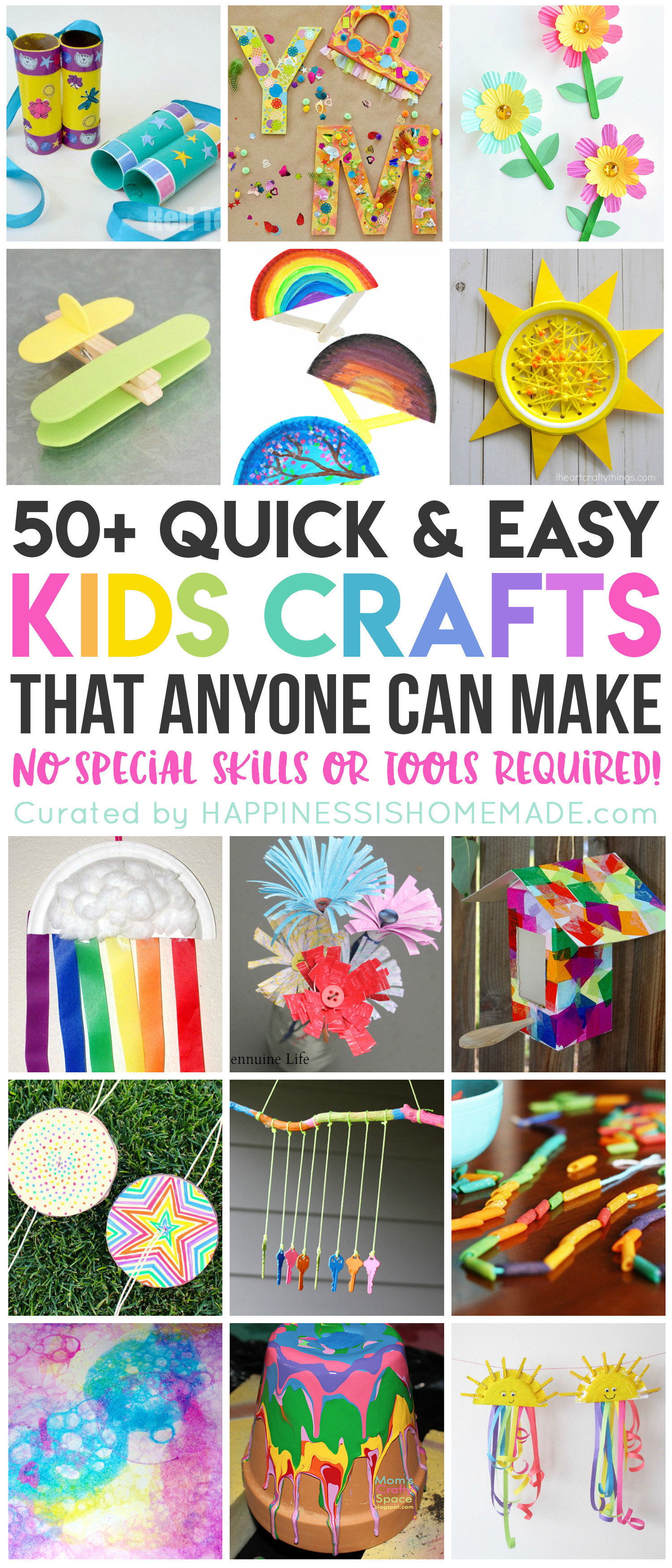 Best ideas about Quick Easy Crafts For Kids
. Save or Pin 50 Quick & Easy Kids Crafts that ANYONE Can Make Now.