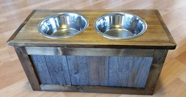 Best ideas about Raised Dog Bowl DIY
. Save or Pin DIY Pallet Raised Dog Feeder with Storage Now.