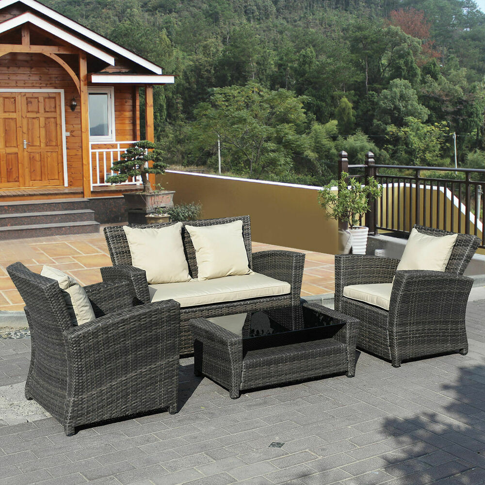 Best ideas about Rattan Patio Furniture
. Save or Pin 4 PCS Brown Wicker Cushioned Rattan Patio Set Garden Lawn Now.