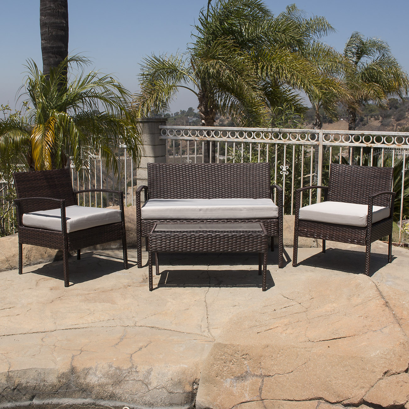 Best ideas about Rattan Patio Furniture
. Save or Pin 4PC Rattan Wicker Patio Furniture Set Sofa Chair Table Now.