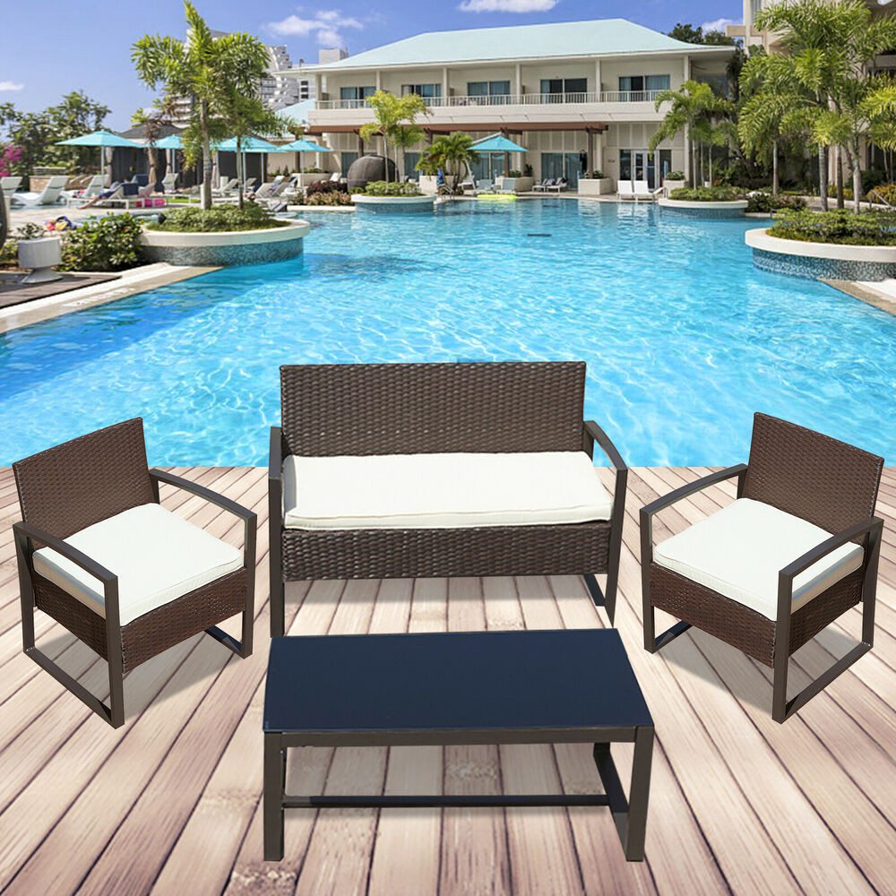 Best ideas about Rattan Patio Furniture
. Save or Pin 4PC Rattan Wicker Patio Furniture Set Sofa & Table Now.