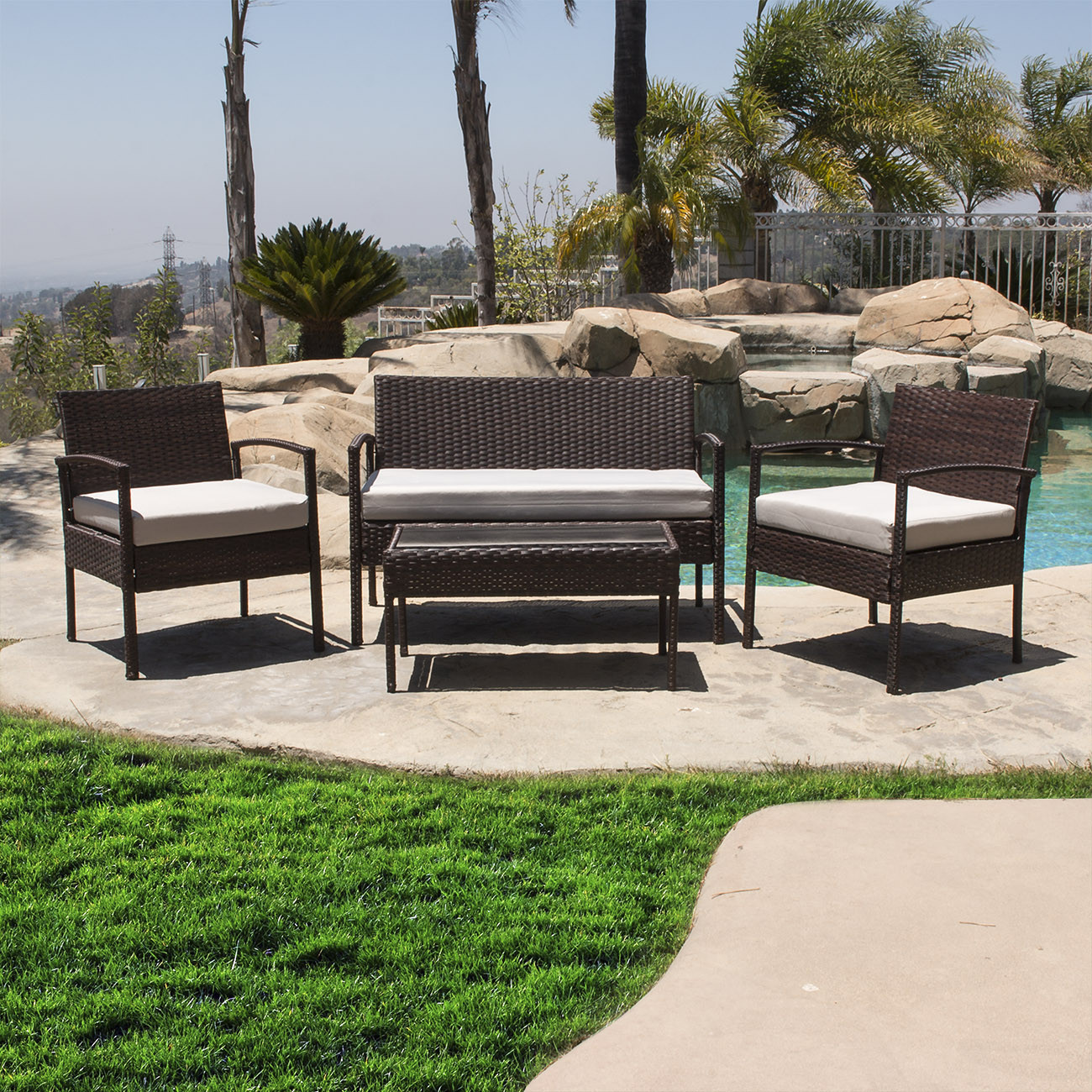 Best ideas about Rattan Patio Furniture
. Save or Pin 4PCS Outdoor Rattan Wicker Patio Set Garden Lawn Sofa Now.