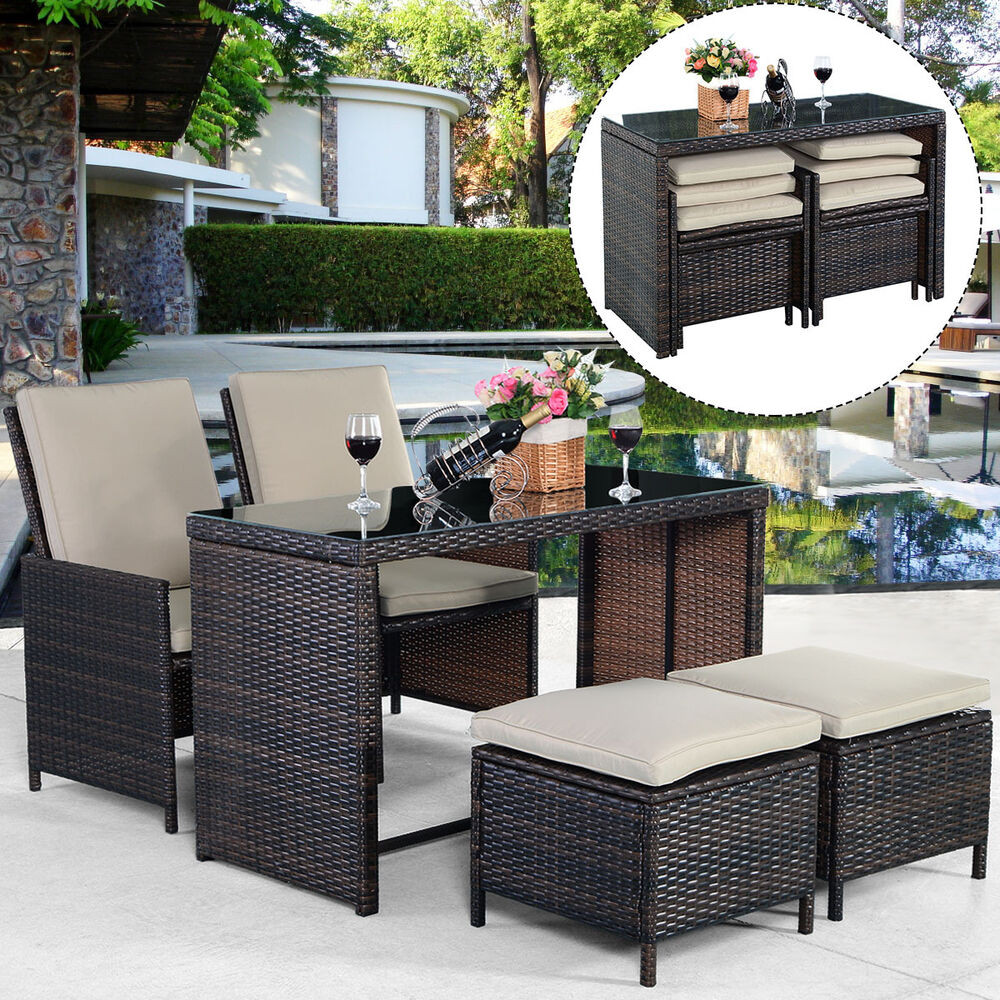Best ideas about Rattan Patio Furniture
. Save or Pin New 5PCS Brown Cushioned Ottoman Rattan Patio Set Outdoor Now.