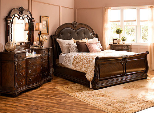 Best ideas about Raymour And Flanigan Bedroom Sets
. Save or Pin Wilshire 4 pc King Bedroom Set Brown Cherry Now.