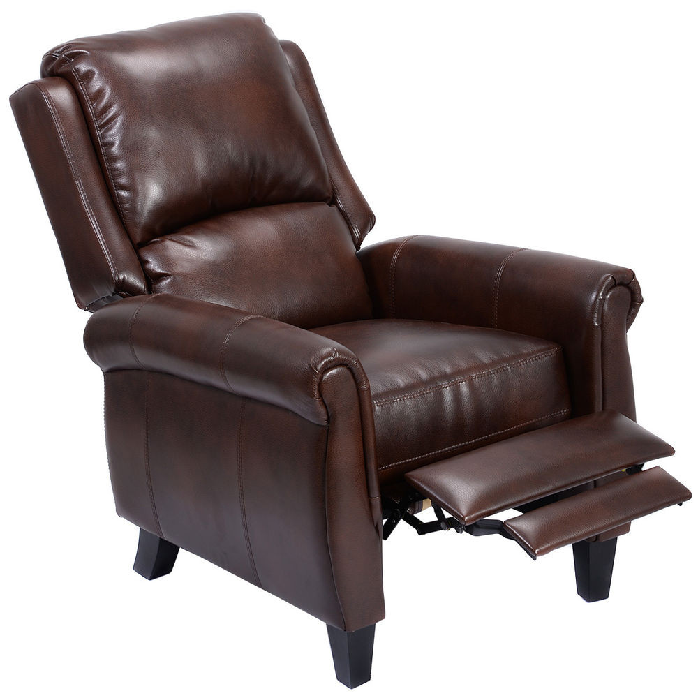Best ideas about Reclining Accent Chair
. Save or Pin Recliner Accent Chair Leather Push Back w Leg Rests Now.