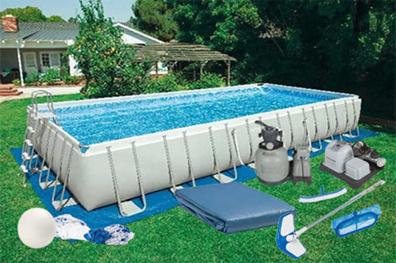 Best ideas about Rectangle Above Ground Pool Kits
. Save or Pin 12 X24 X52" Rectangular Ultra Frame Pool plete Kit W Now.