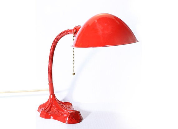 Best ideas about Red Desk Lamp
. Save or Pin Vintage Gooseneck Red Metal Electric Desk Lamp Now.