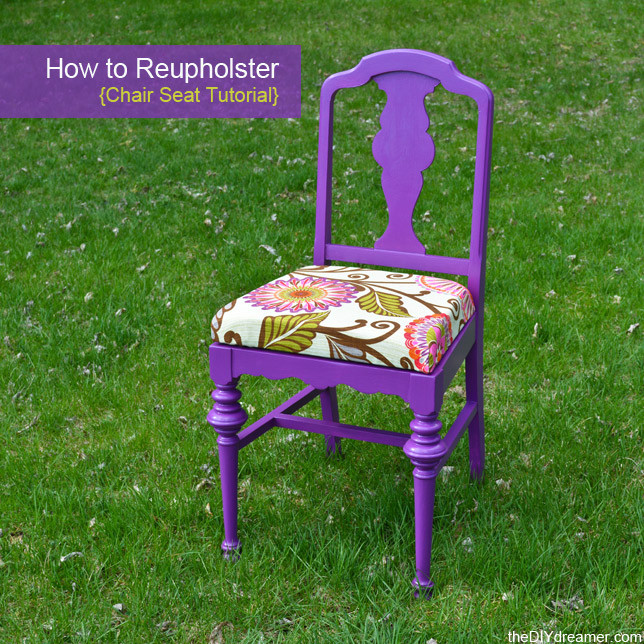 Best ideas about Reupholster Chair DIY
. Save or Pin How to Reupholster a Chair Seat The D I Y Dreamer Now.