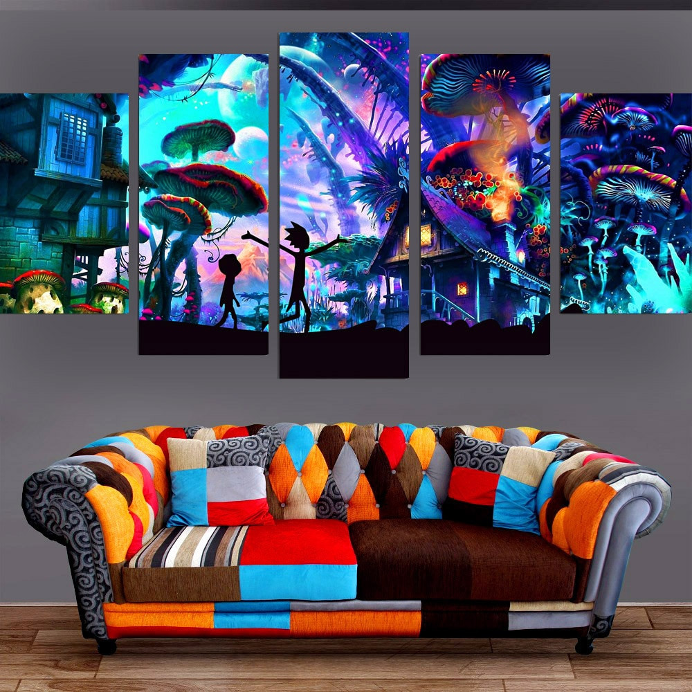 Best ideas about Rick And Morty Wall Art
. Save or Pin Wall decor SHROOM WORLD RICK AND MORTY CANVAS SET Painting Now.