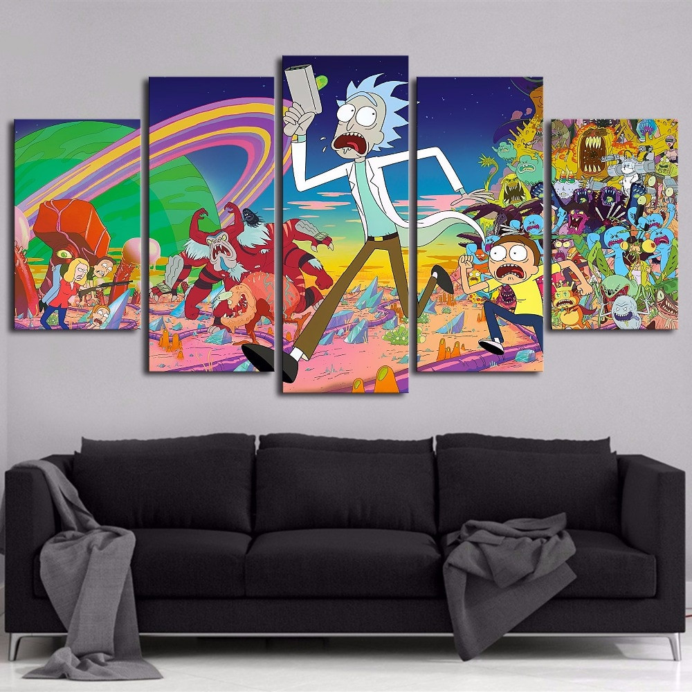 Best ideas about Rick And Morty Wall Art
. Save or Pin Modern Printing Type Poster Canvas Painting HD 5 Panel Now.