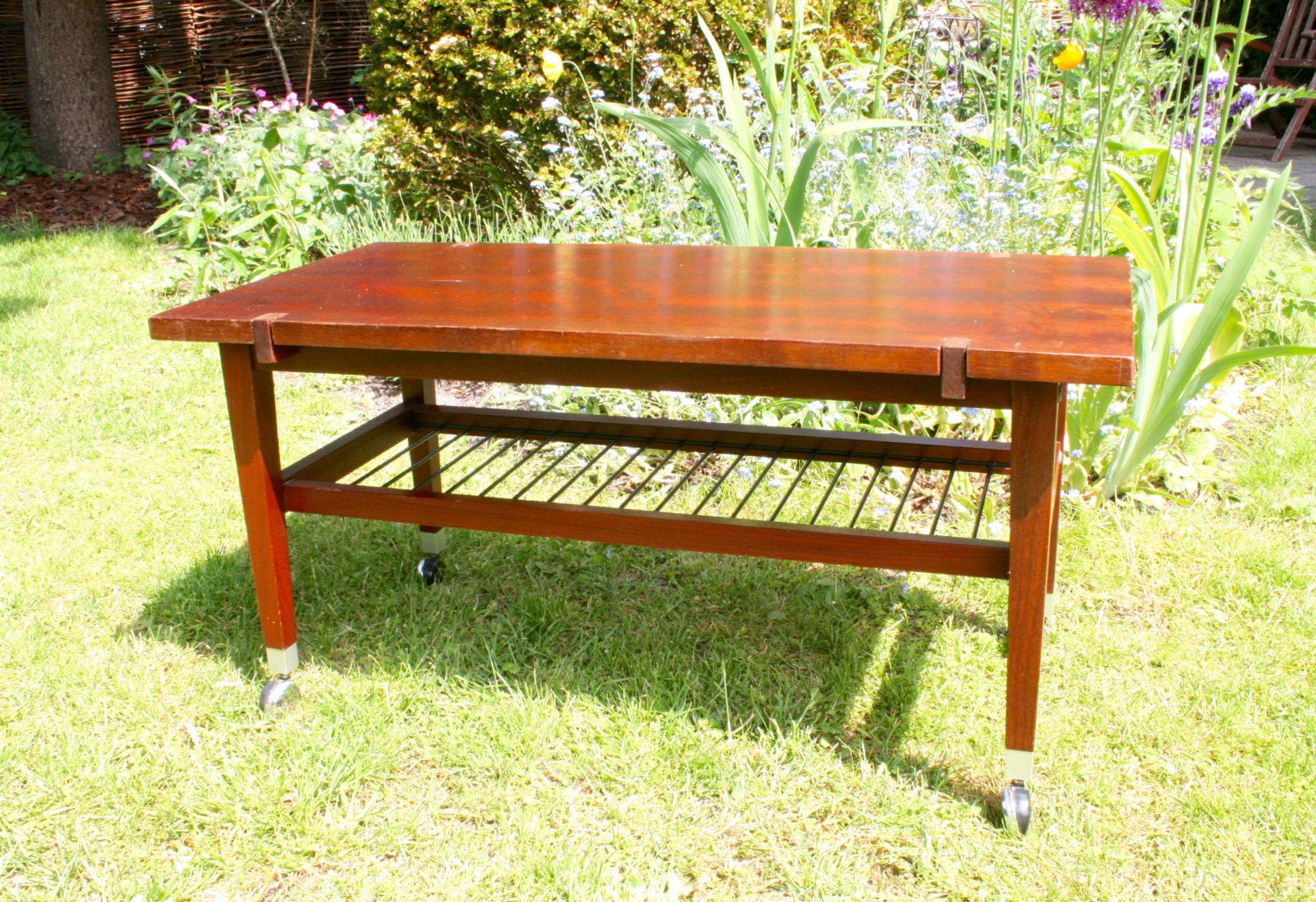 Best ideas about Rolling Coffee Table
. Save or Pin Vintage Coffee Table Rosewood Veneer Rolling Table 1960s 1970s Now.