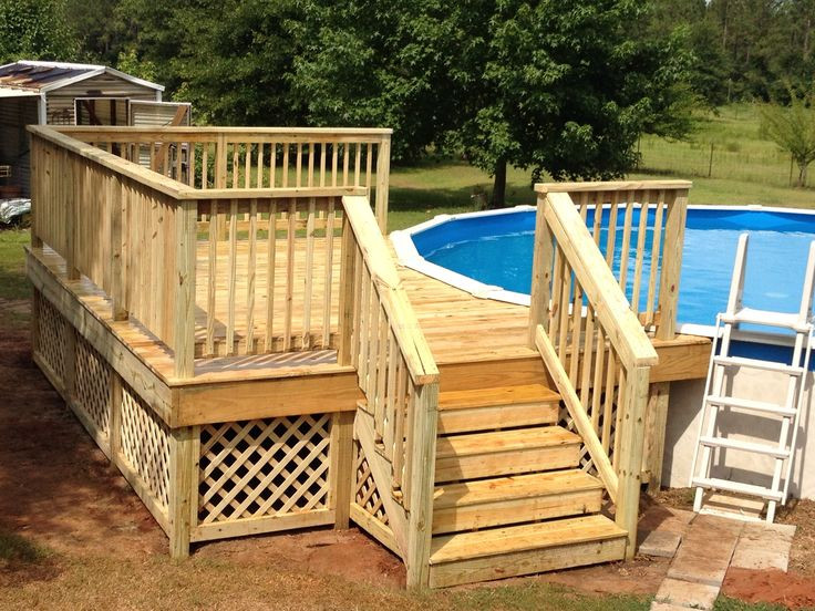 Best ideas about Round Above Ground Pool Deck Plans
. Save or Pin 12x16 deck on round pool My projects Now.