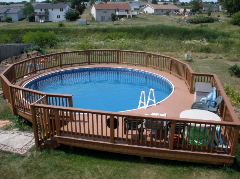 deck for above ground round pool