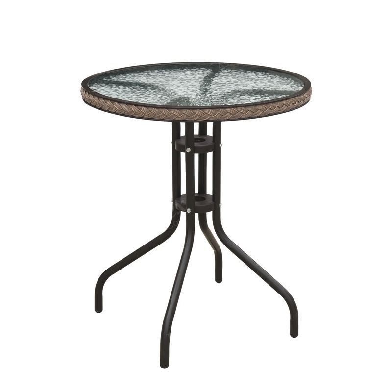 Best ideas about Round Glass Patio Table
. Save or Pin Round Tempered Clear Glass Top Woven Ring Trim Steel Frame Now.