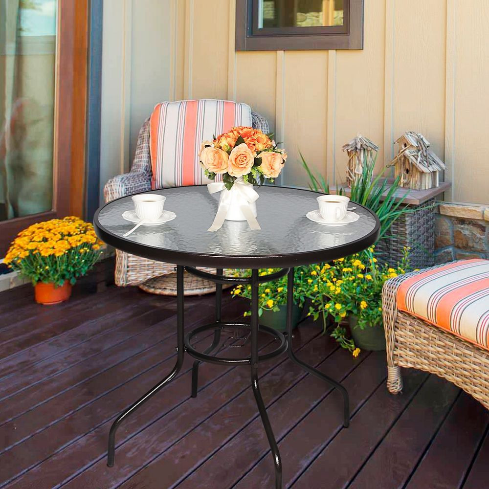 Best ideas about Round Glass Patio Table
. Save or Pin 32" Tempered Glass Top Umbrella Stand Table Patio Round Now.