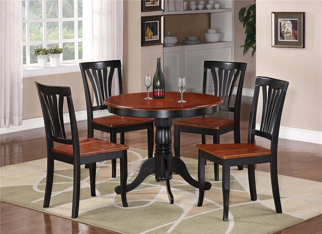 Best ideas about Round Kitchen Table And Chairs
. Save or Pin 5PC ROUND TABLE DINETTE KITCHEN TABLE & 4 CHAIRS BLACK Now.