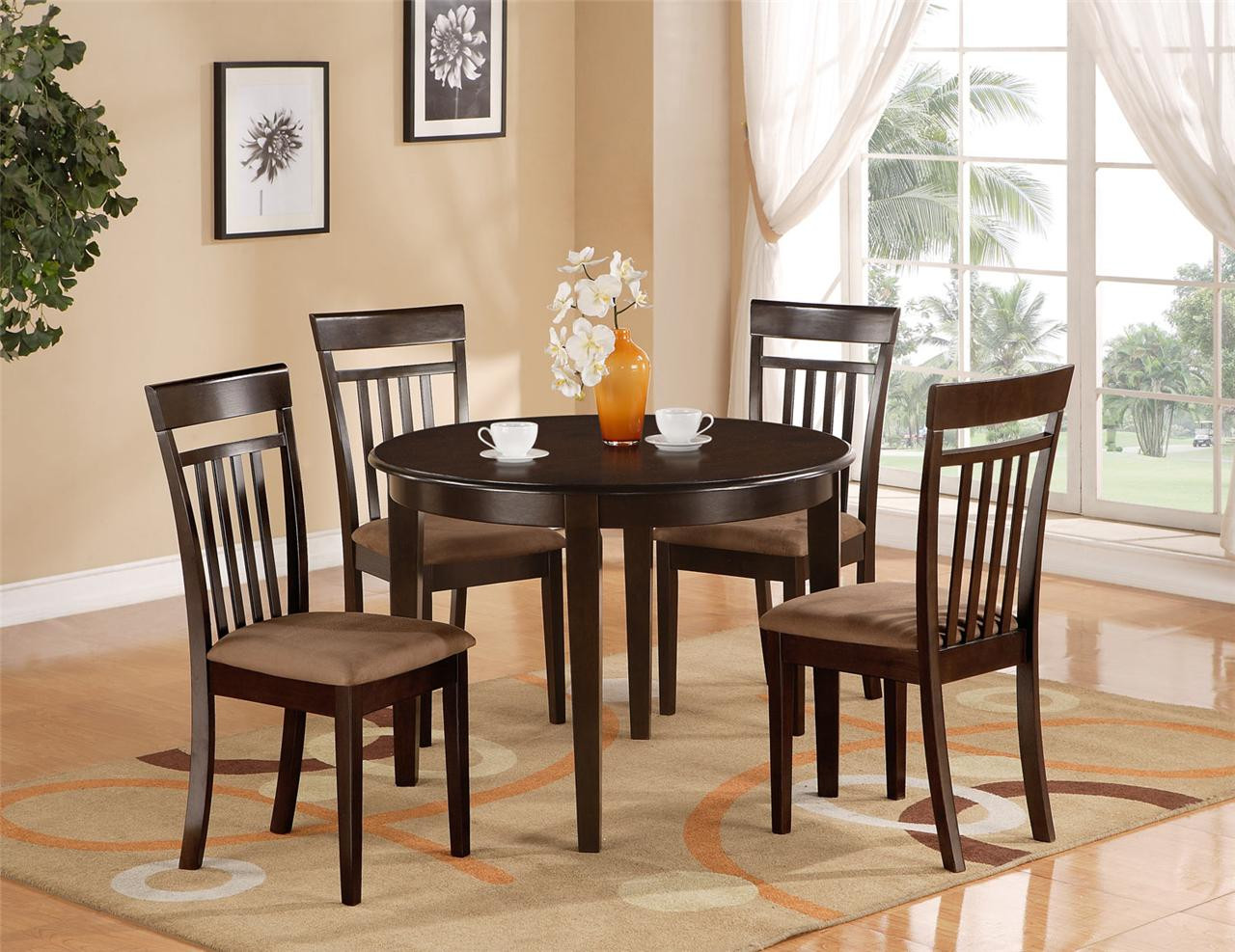 Best ideas about Round Kitchen Table And Chairs
. Save or Pin 5 PC ROUND KITCHEN DINETTE TABLE & 4 CHAIRS CAPPUCCINO Now.