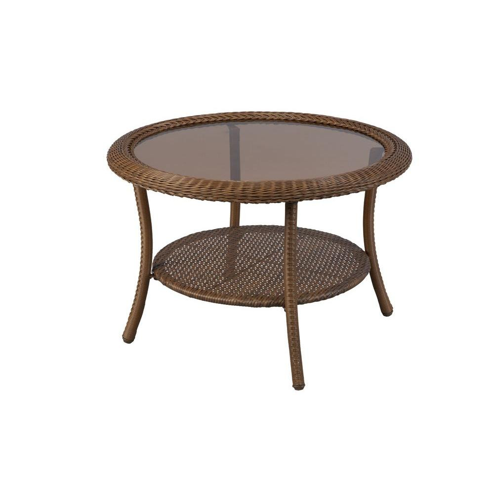 Best ideas about Round Outdoor Coffee Table
. Save or Pin Hampton Bay Spring Haven 30 in Brown All Weather Wicker Now.