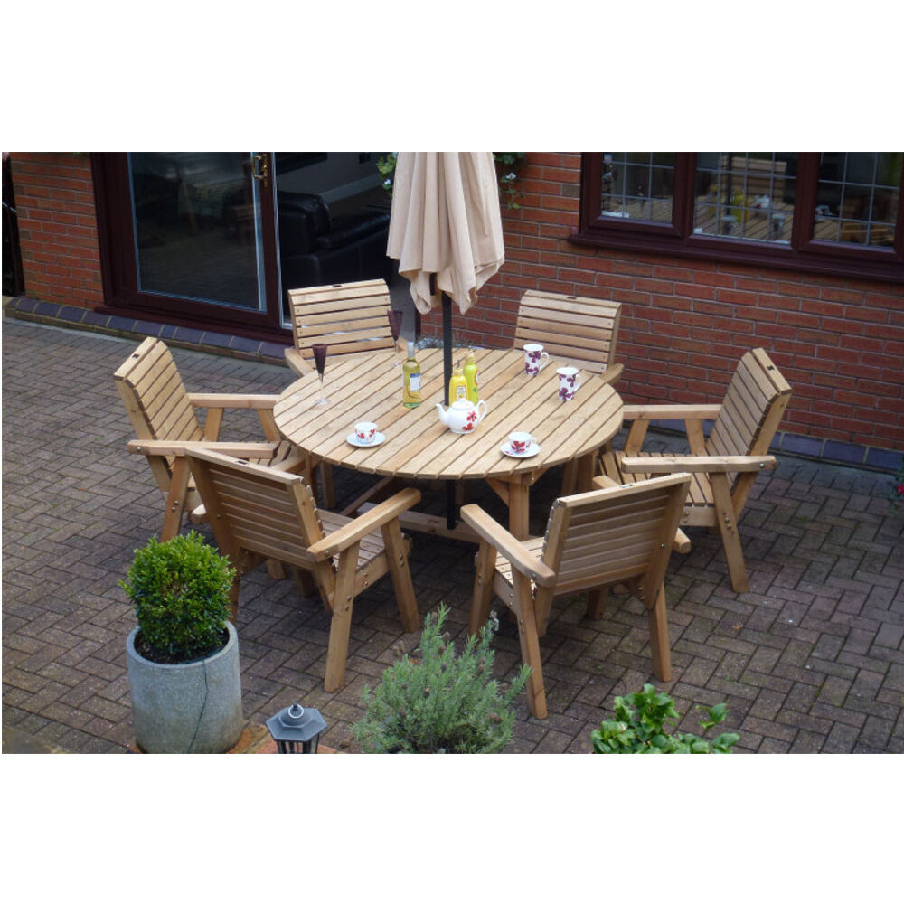 Best ideas about Round Patio Furniture
. Save or Pin Wooden Garden Furniture Round Table & 6 High Back Chairs Now.