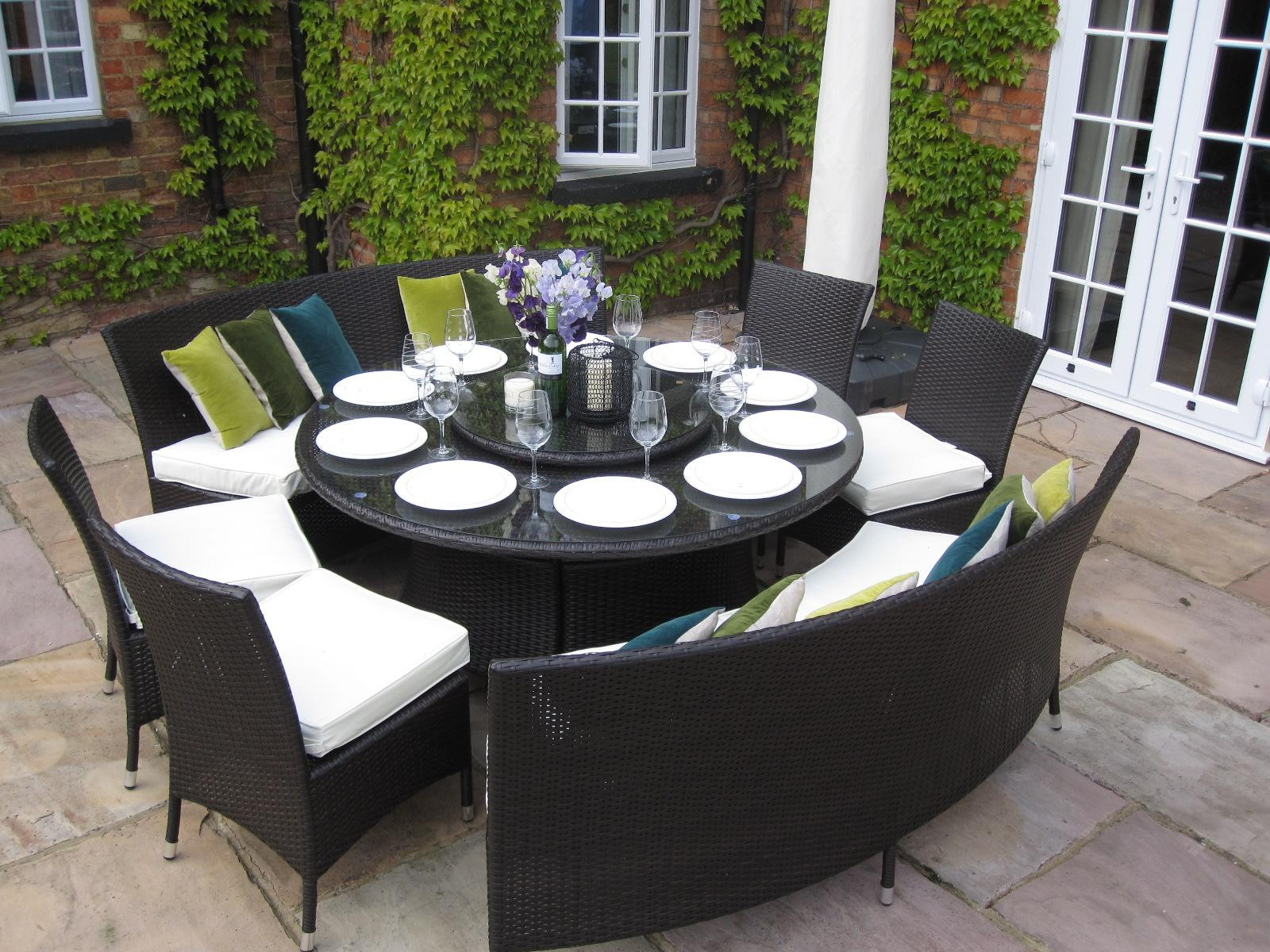 Best ideas about Round Patio Furniture
. Save or Pin Patio Round Dining Table Benches and Chairs Rattan Garden Now.