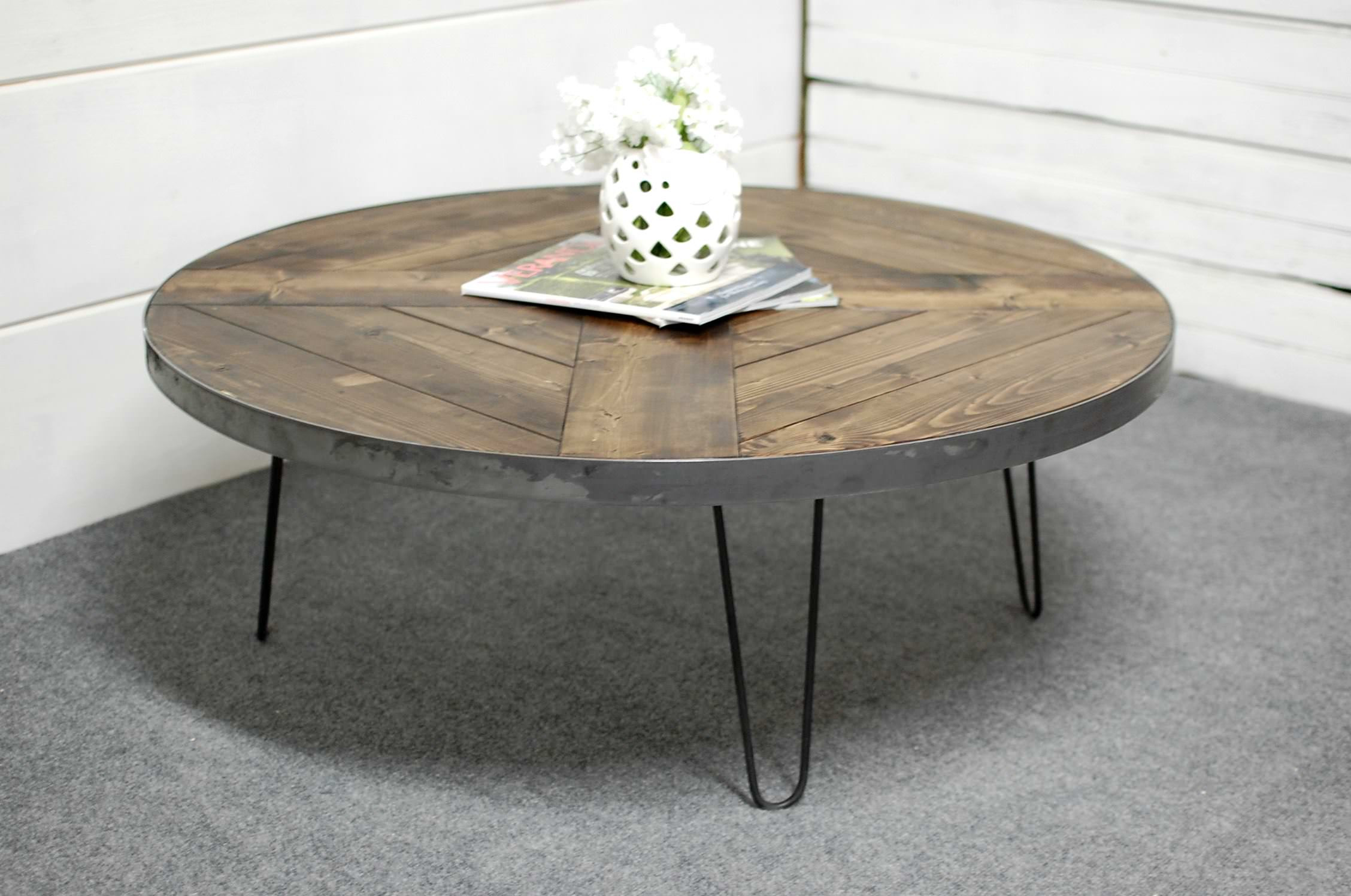 Best ideas about Round Wood Coffee Table
. Save or Pin Jerico Round Hairpin Wood Coffee Table • Southern Sunshine Now.