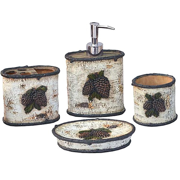 Best ideas about Rustic Bathroom Accessory
. Save or Pin Rustic Bath Decor Pine Cone Bath Accessories Set Now.