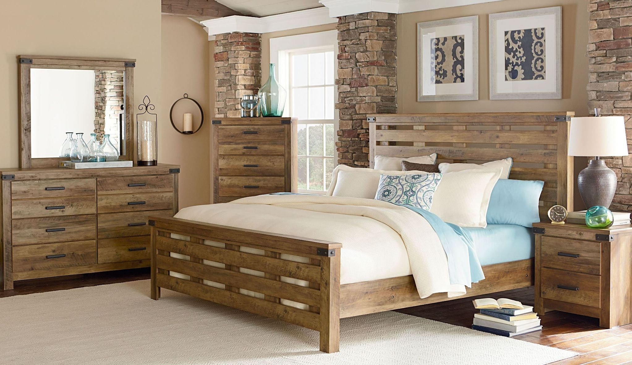 Best ideas about Rustic Bedroom Set
. Save or Pin Montana Rustic Buckskin Panel Bedroom Set from Standard Now.