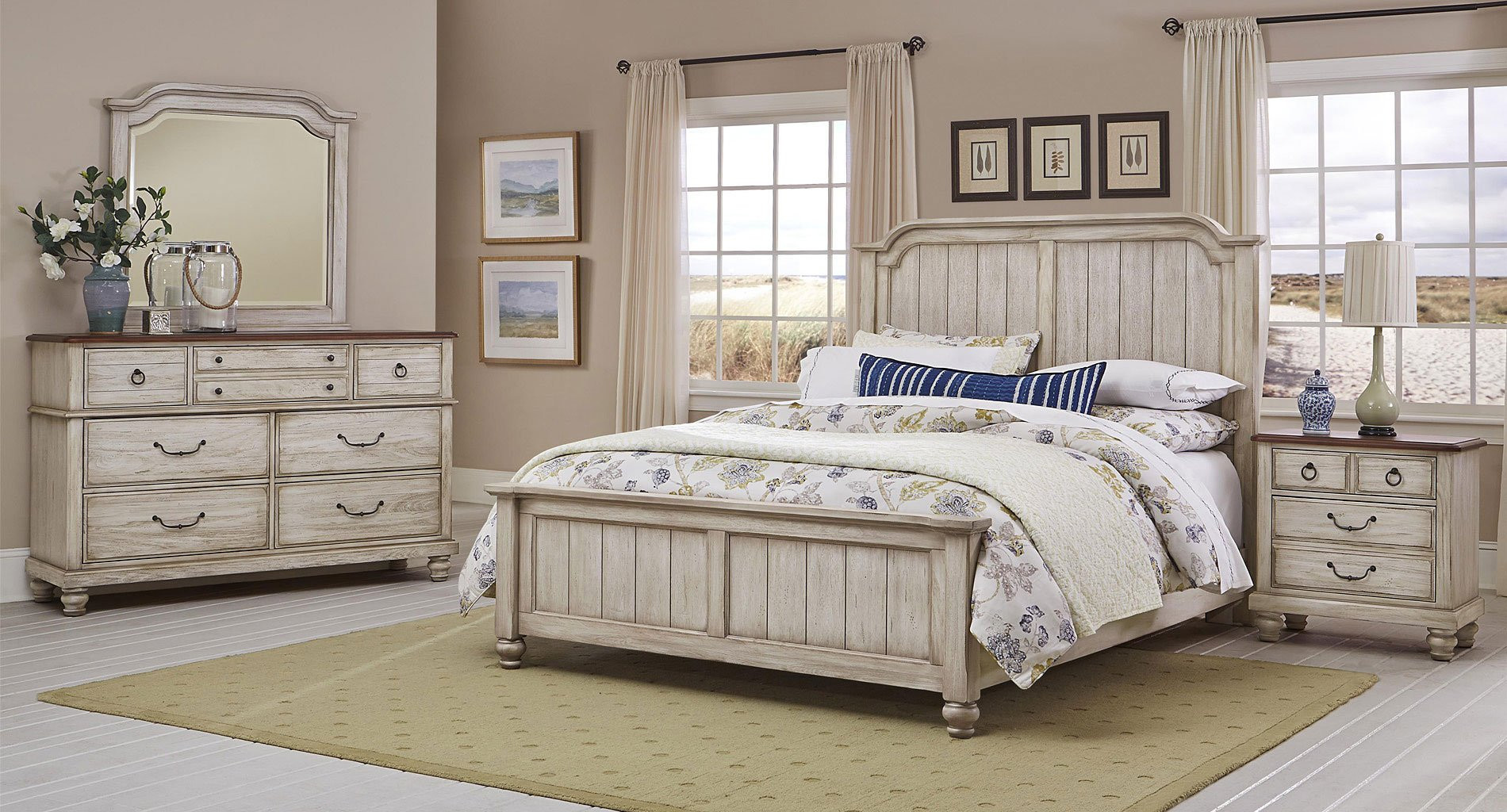 Best ideas about Rustic Bedroom Set
. Save or Pin Arrendelle Panel Bedroom Set Rustic White Vaughan Now.