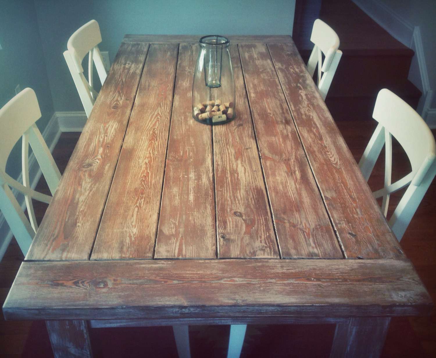 Best ideas about Rustic Farmhouse Dining Table
. Save or Pin Weathered Rustic Farmhouse Style Dining Table Now.