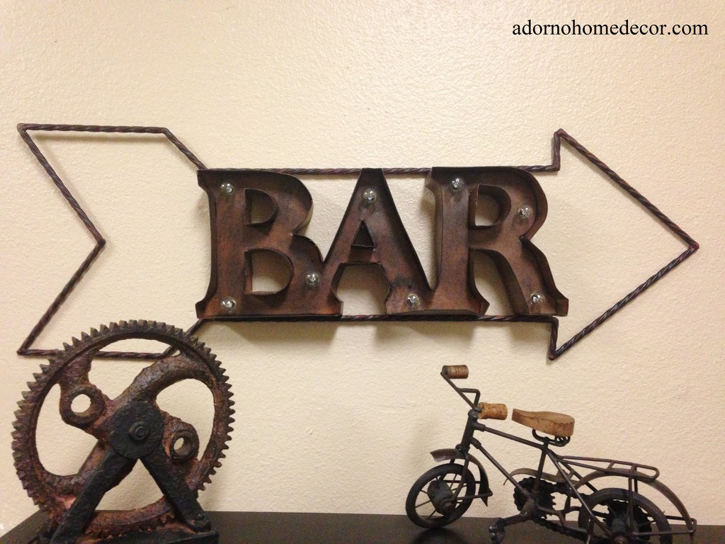 Best ideas about Rustic Metal Wall Art
. Save or Pin Lighted Marquee Rustic Metal Bar Sign Wall Decor Arrow Now.