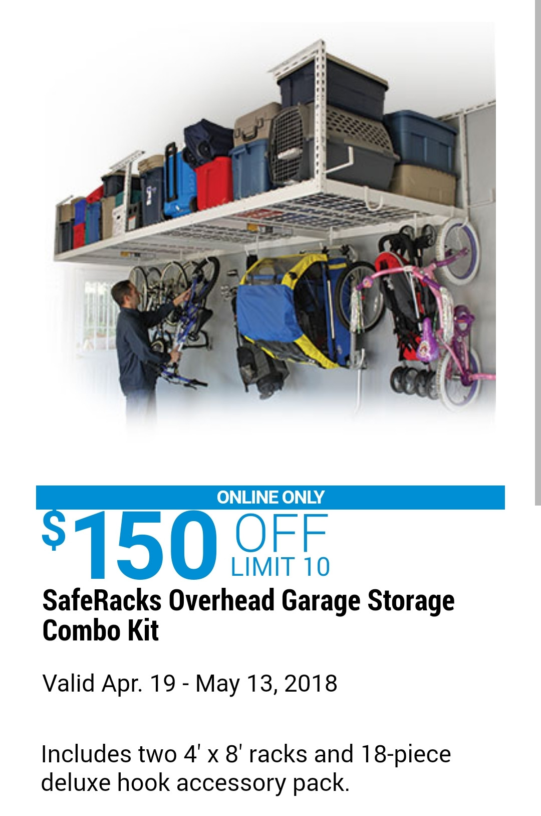 Best ideas about Saferacks Overhead Garage Storage Combo Kit
. Save or Pin SafeRacks Overhead Garage Storage bo Kit Two 4 ft x 8 Now.