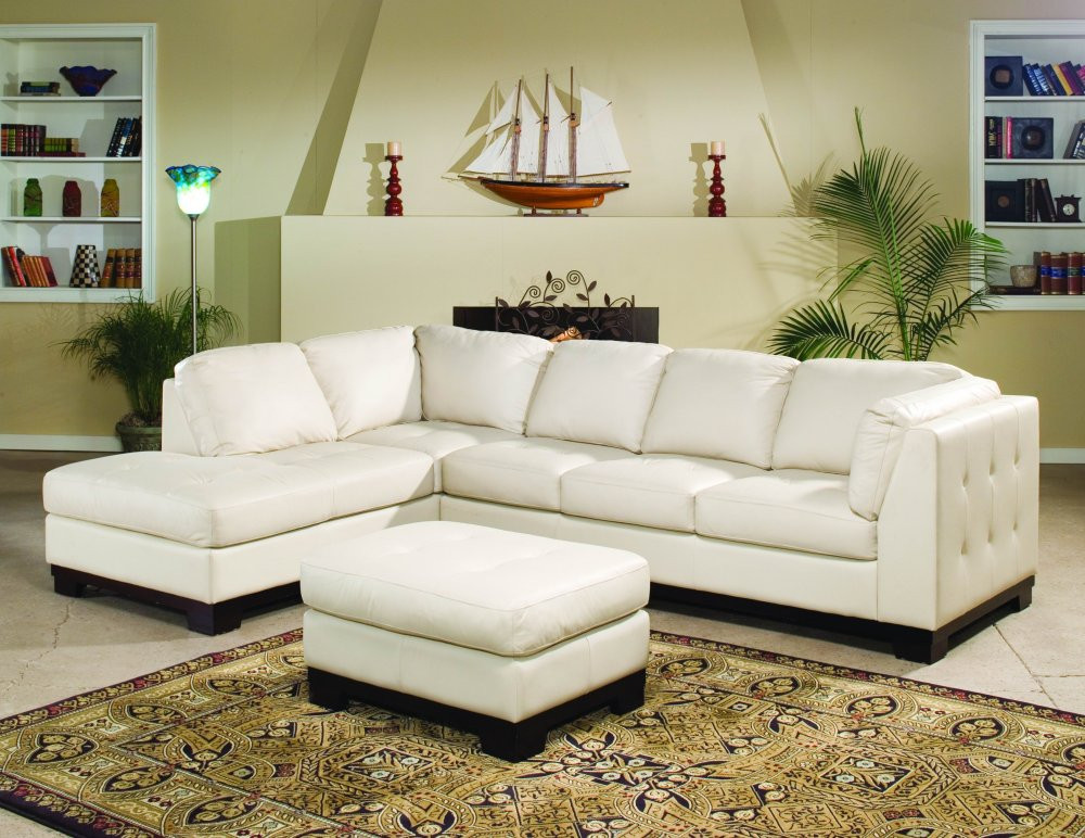 Best ideas about Sectional Living Room Sets
. Save or Pin Tufton Ivory All Leather Sectional Living Room Set Now.