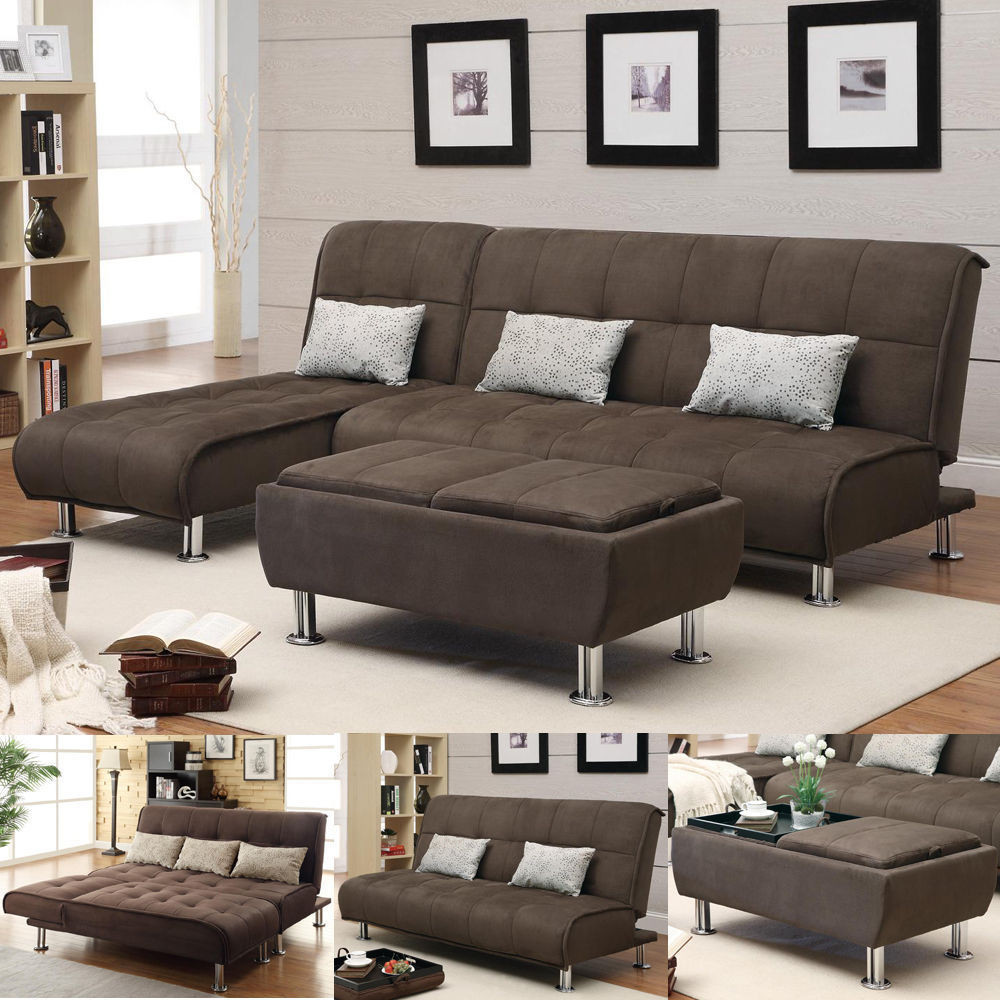 Best ideas about Sectional Sofa Beds
. Save or Pin Brown Microfiber 3 PC Sectional Sofa Futon Couch Chaise Now.