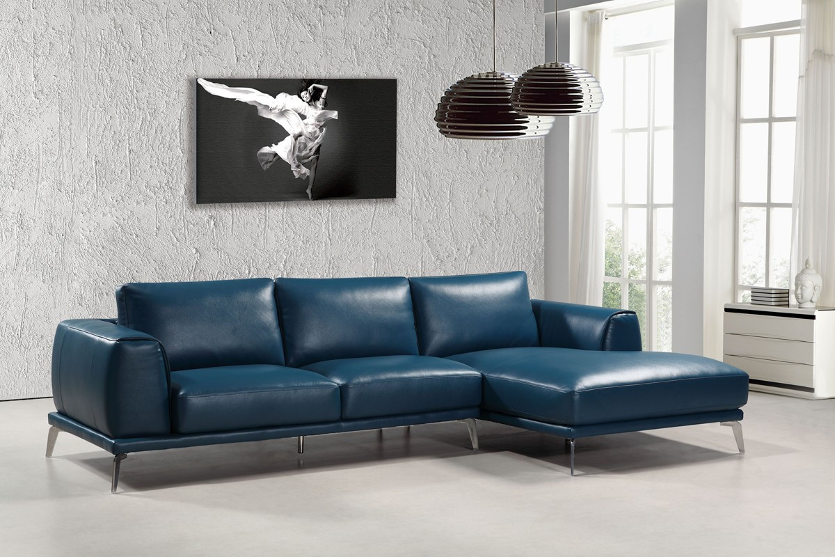Best ideas about Sectional Sofa Leather
. Save or Pin Divani Casa Drancy Modern Blue Bonded Leather Sectional Sofa Now.