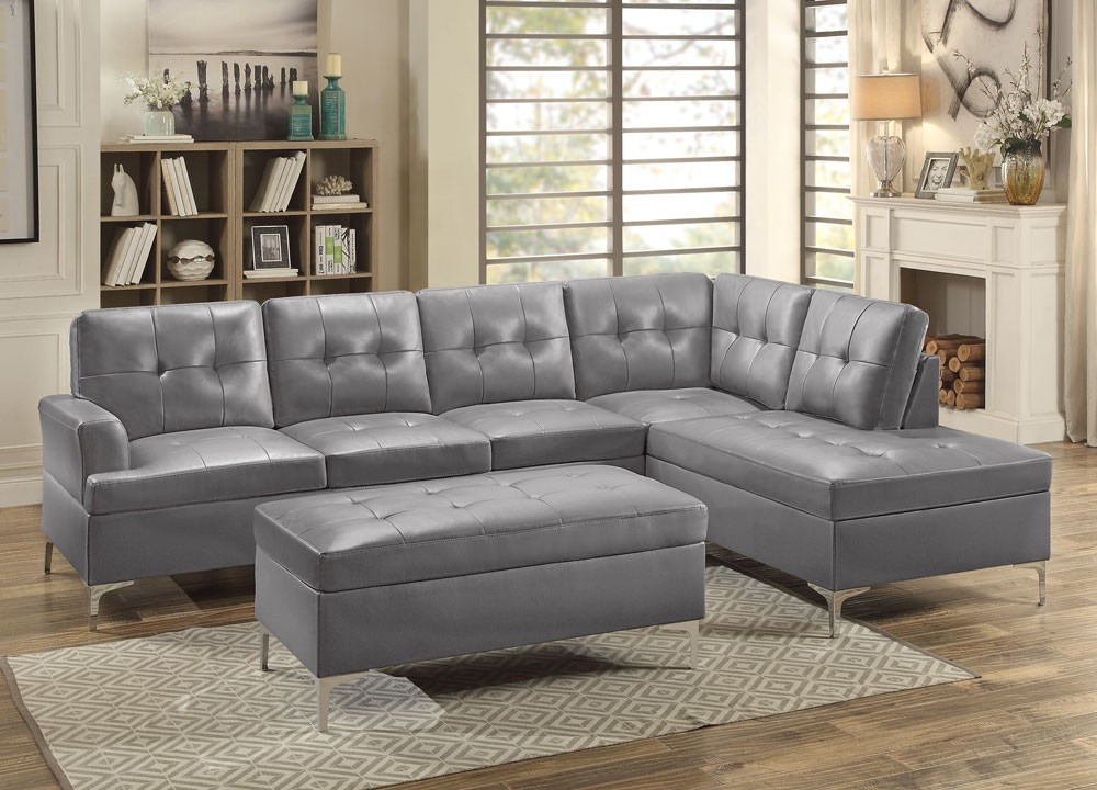 Best ideas about Sectional Sofa Leather
. Save or Pin Degah Grey Leather Sectional Sofa Now.