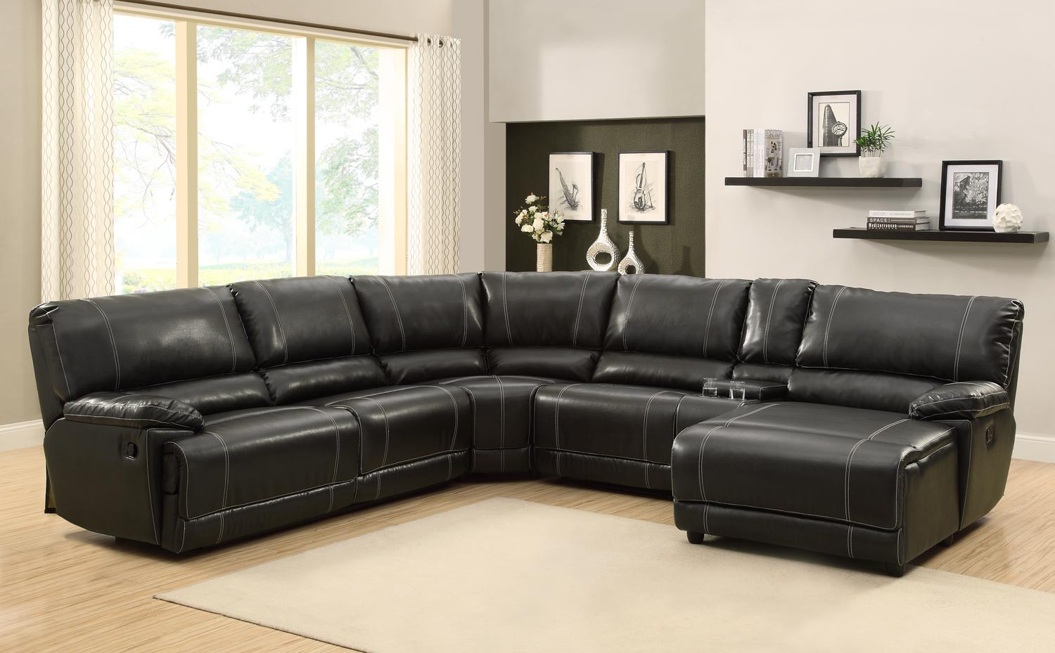 Best ideas about Sectional Sofa Leather
. Save or Pin Homelegance Cale Sectional Sofa Set Black Bonded Now.